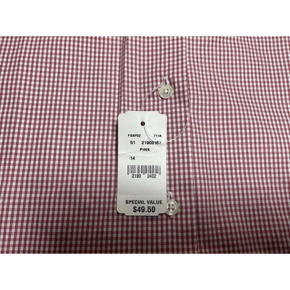 Brooks Brothers 346 Womens Pink White Gingham Non Iron Button Down Shirt Size 14 - Picture 4 of 9